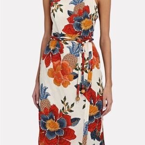FARM Rio Orange Red Halter Sundress Resort Wear